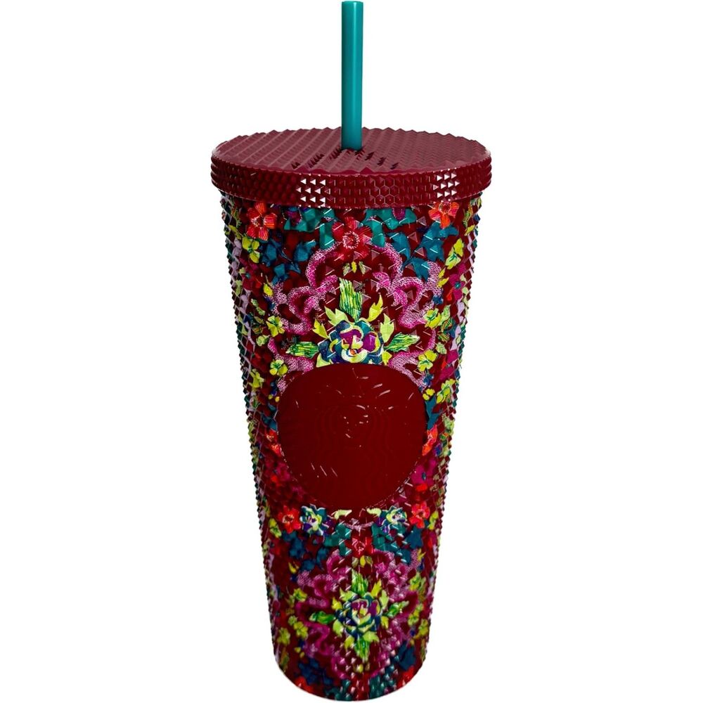Starbucks Fall 2025 Floral Bling Studded Venti Cold Cup Tumbler (24 oz).